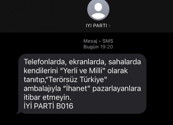 İYİ Parti'den Türk milletine çok konuşulacak SMS!