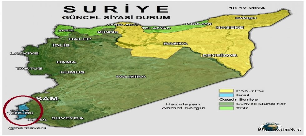 Golan Tepeleri, yeni Suriye haritasından çıkarıldı