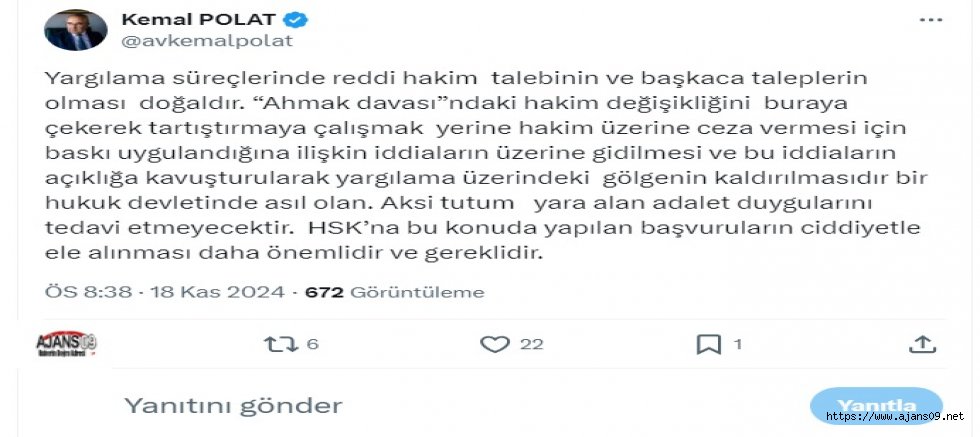 Hakimin 'ceza vermesi için' baskı uygulandığına ilişkin iddiaların üzerine gidilmeli