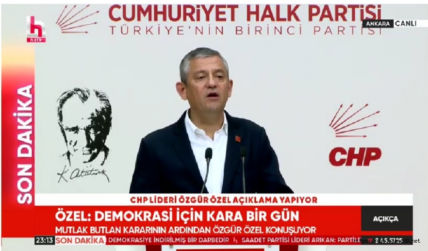 ÖZGÜR ÖZEL KONUŞMA YAPIYOR