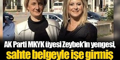 AK Parti MKYK üyesi Zeybek'in yengesi, sahte belgeyle işe girmiş