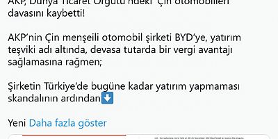 AKP, Dünya Ticaret Örgütü'ndeki 'Çin otomobilleri' davasını kaybetti