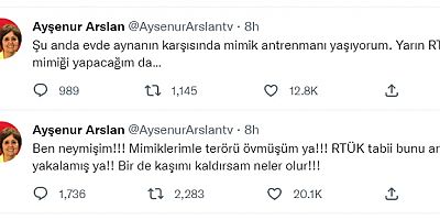 Ayşenur Arslan’dan RTÜK’e tepki: bir de kaşımı kaldırsam neler olur