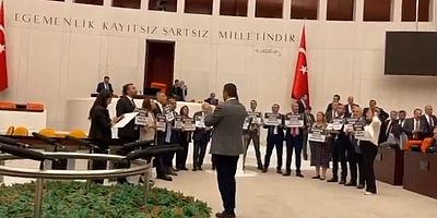 DEM Parti, kayyım atanmasını Meclis'te protesto etti