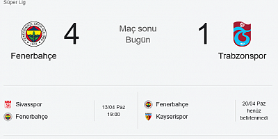 Fenerbahçe - Trabzonspor 4 - 1