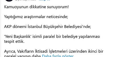 İBB'DE 'YENİ BAŞKANLIK' ADINDA PARALEL YAPILANMA 