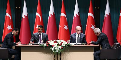 Katar Emiri Şeyh Temim Cumhurbaşkanlığı Sarayında