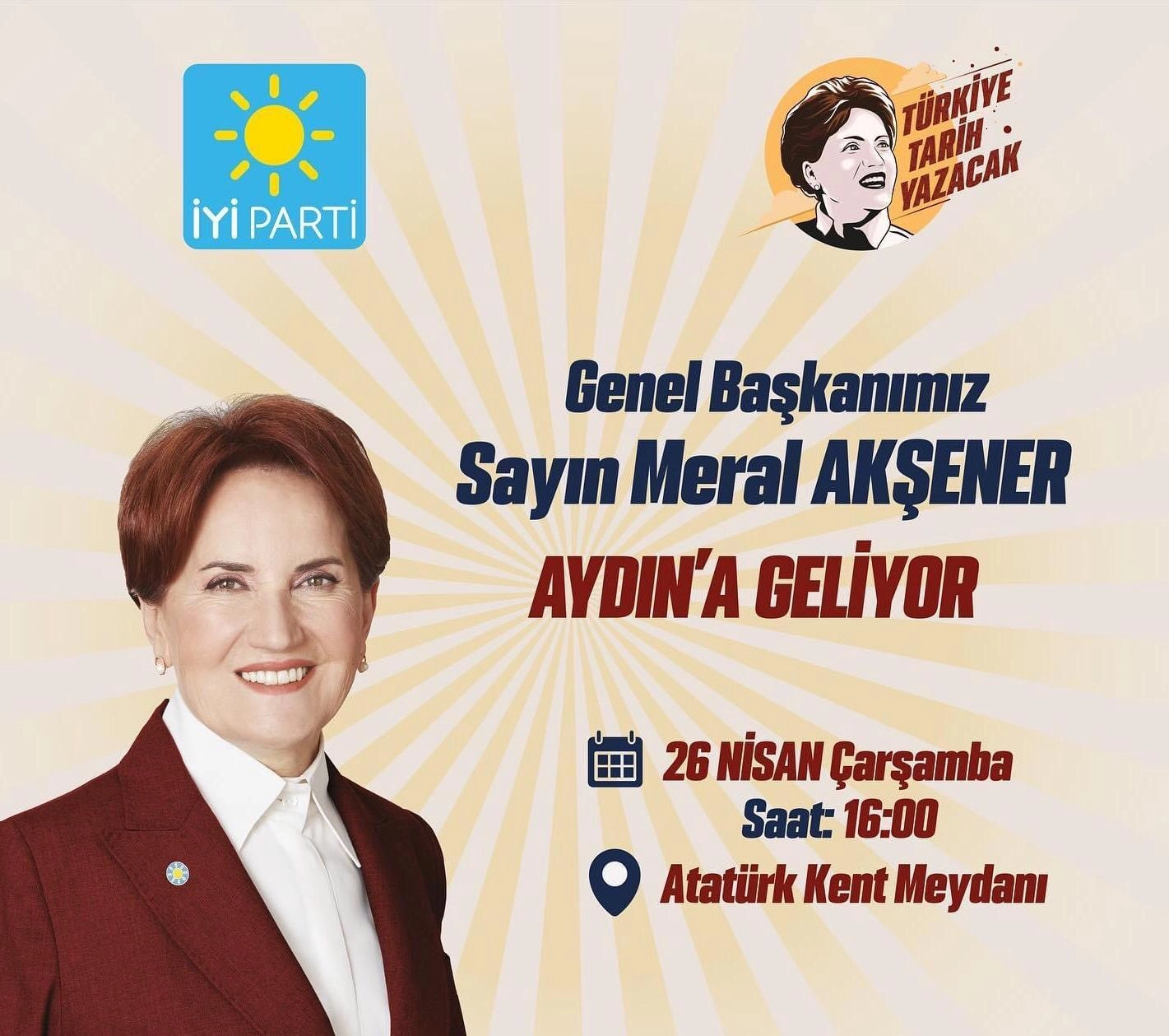 MERAL AKŞENER YARIN AYDINLILARA HİTAP EDECEK