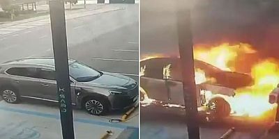 Şarj İstasyonundaki Togg bir anda alev topuna döndü
