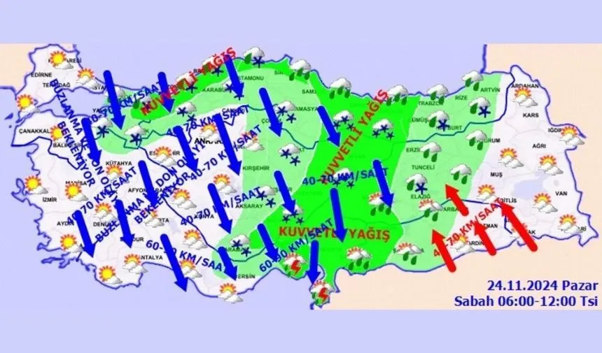 49 il için sarı ve turuncu kodlu uyarı