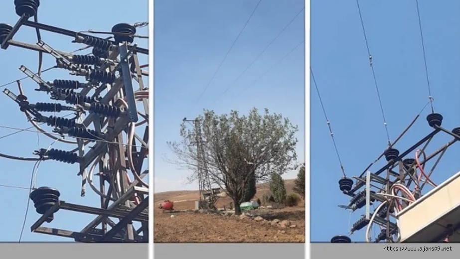 Elektrik hattının neden olduğu yangın kameraya yansıdı