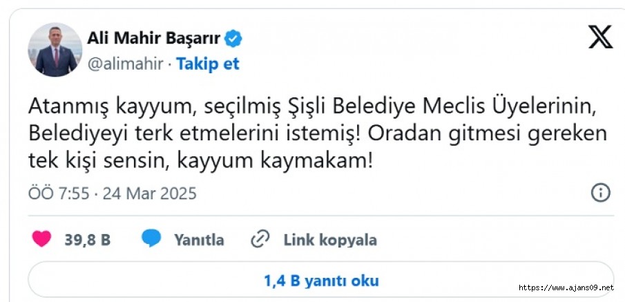 Kayyum Başkan belediye meclisi üyelerinin belediyeyi terk etmelerini istedi.