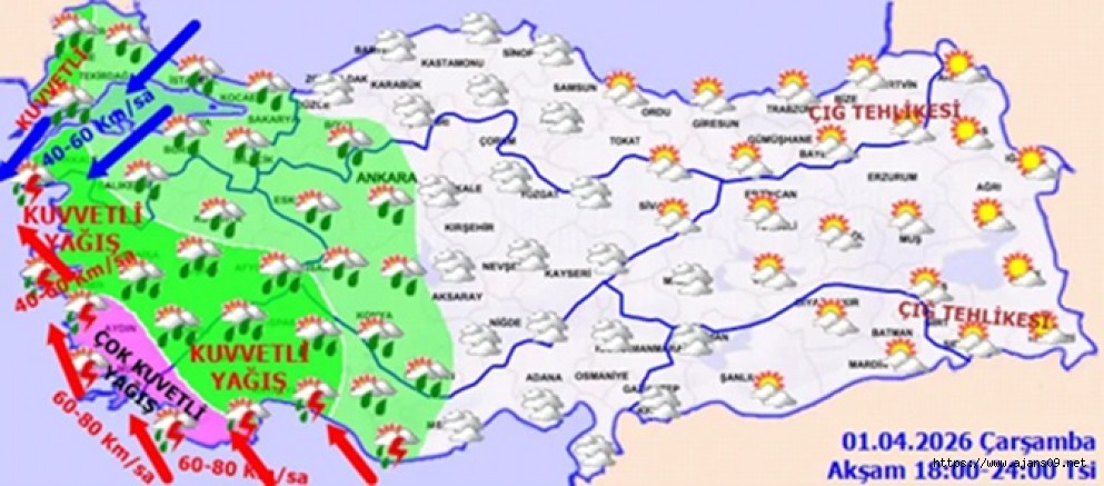 METEOROLOJİ 24 SAAT VURACAK KUVVETLİ SAĞANAK VE FIRTINAYI AÇIKLADI