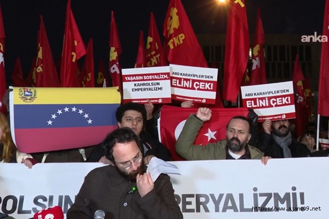 TKP'den ABD Büyükelçiliği önünde Venezuela protestosu