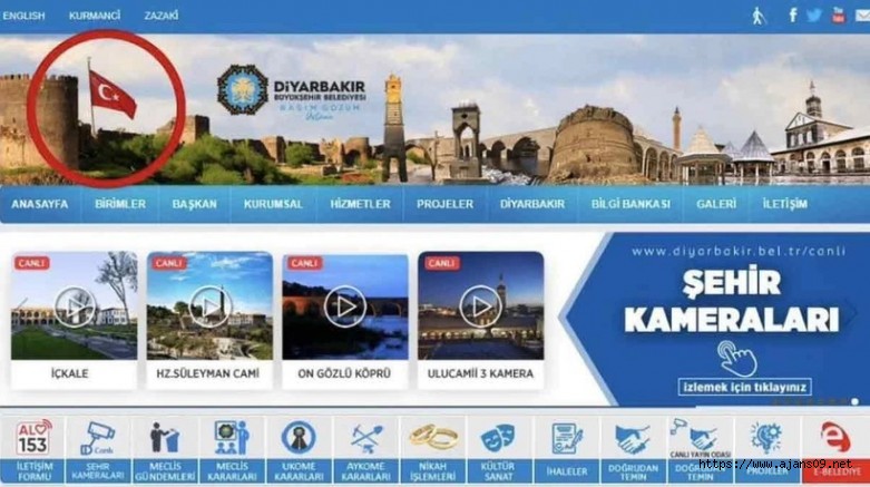 Web sitesindeki Türk bayrağını kaldıran Diyarbakır Büyükşehir Belediyesi geri adım attı